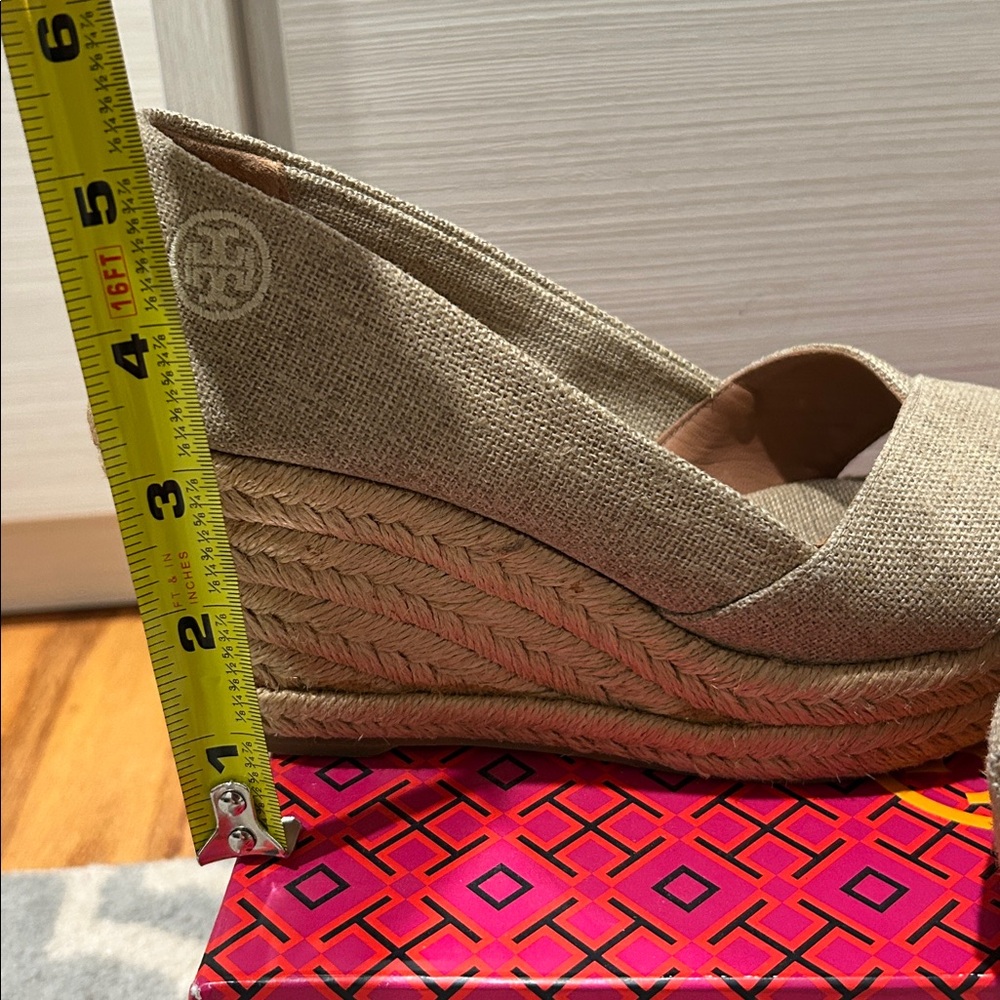 Tory Burch Beige Wedge Espadrilles - Picture 6 of 7